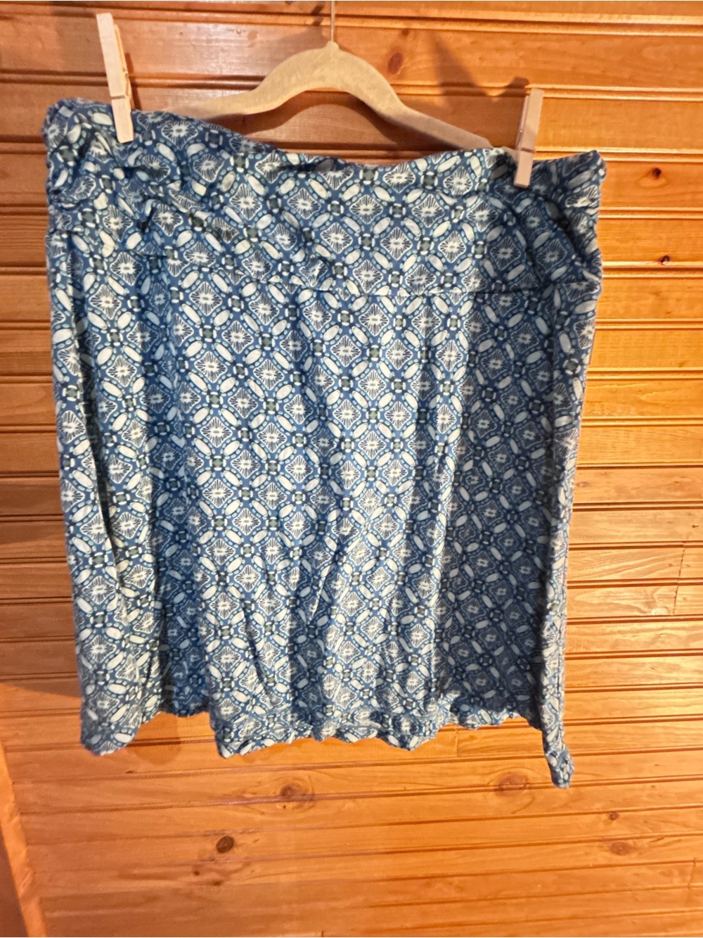 White Sierra Blue Patterned Mini Skirt